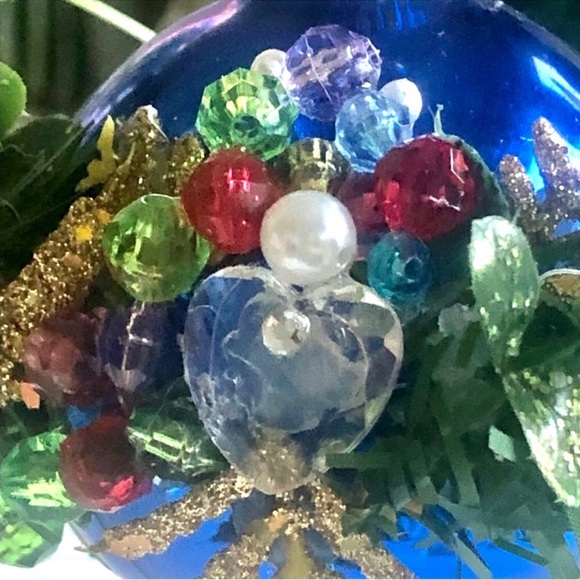 NWT!  Vintage Glass Blue Christmas Ornament - Picture 2 of 5